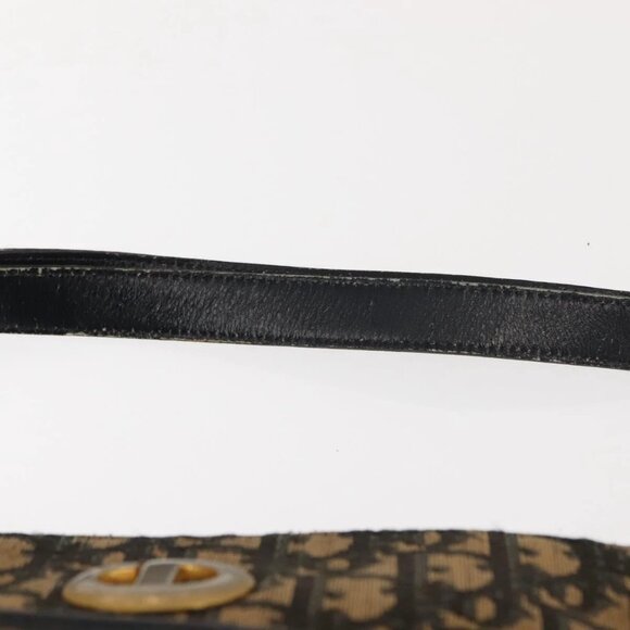 Christian Dior Trotter Canvas Shoulder Bag Navy Gold Auth BA7310 - Picture 9 of 16